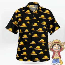 Summer Men's One Piece Hawaiian Shirt Monkey D Luffy Graphic Short Sleeve Casual Anime Kids Clothes Tropical Beach Holiday Tops