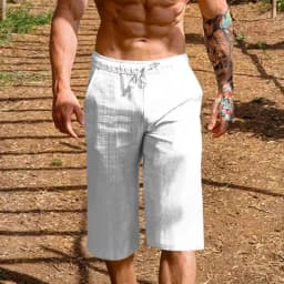 Summer New Men's Cotton Linen Shorts Men's Sports Straight Leg Cool Breathable Shorts New Fashion Trend Casual Streetwear S-3XL