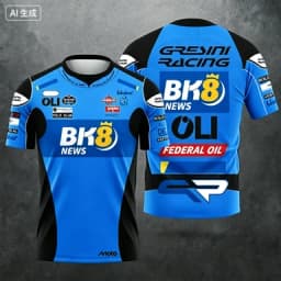 Gresini Racing Theme Short-sleeve T-shirt Casual Round Neck Breathable Top for Sports Enthusiasts