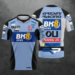 Gresini Racing Theme Short-sleeve T-shirt Casual Round Neck Breathable Top for Sports Enthusiasts