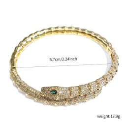 Cool Punk Snake Bangle with Green Eyes - Vintage Realistic Scale Cuff - Perfect Gothic Gift for Her - Party & Daily Wear Jewelry
