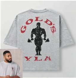 Golds Gym New Cotton Tees Mens Printed T-shirt - Suitable for Daily Workouts Fitness Cotton Slim Short Sleeve Large-sized Tee