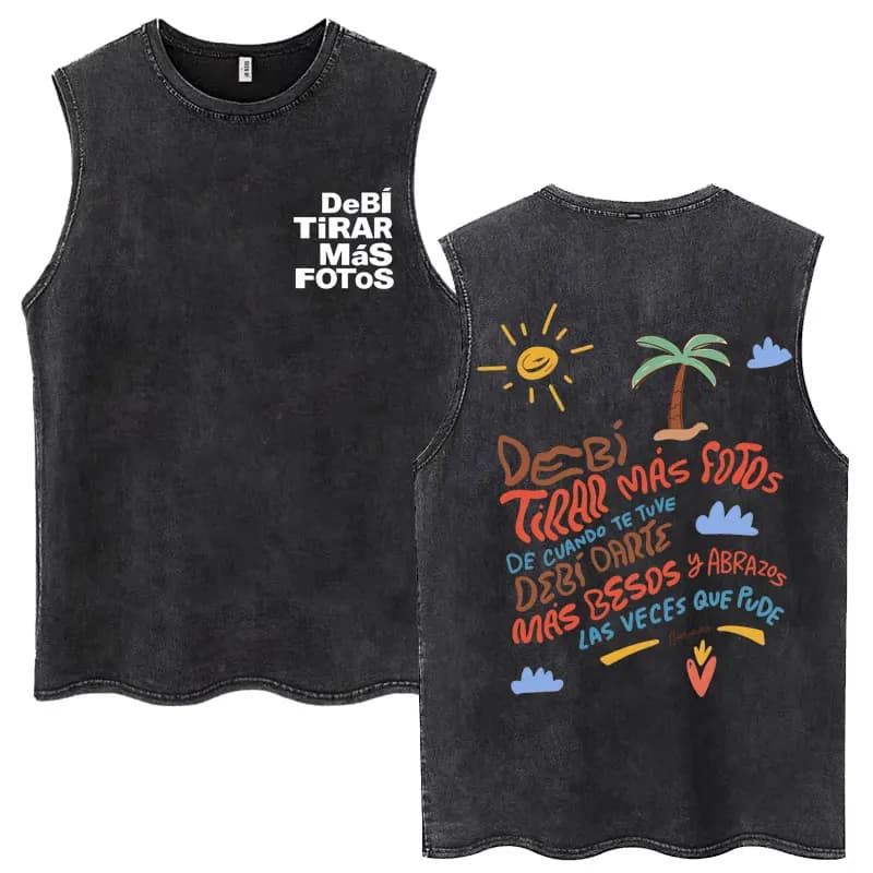 Rapper Washed Tank Tops DTMF Music Album Vintage Hip Hop Sleeveless T Shirt Men Women High Quality 100% Cotton Loose Vests