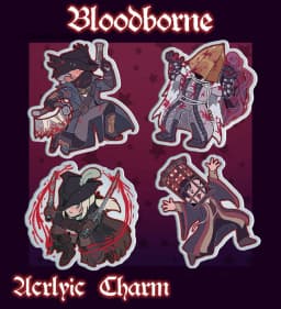 Bloodborne Acrylic Keychains Anime Game Key Ring Collectible for Fans