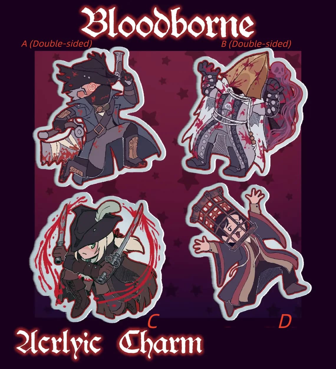 Bloodborne Acrylic Keychains Anime Game Key Ring Collectible for Fans