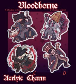 Bloodborne Acrylic Keychains Anime Game Key Ring Collectible for Fans
