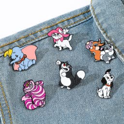 6 Pcs Anime Cartoon Brooch Creative Elephant Cat Rabbit Enamel Pin Metal Badge Jewelry Clothing Backpack Accessories Gift