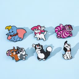 6 Pcs Anime Cartoon Brooch Creative Elephant Cat Rabbit Enamel Pin Metal Badge Jewelry Clothing Backpack Accessories Gift