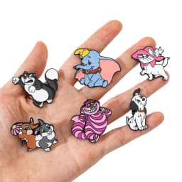 6 Pcs Anime Cartoon Brooch Creative Elephant Cat Rabbit Enamel Pin Metal Badge Jewelry Clothing Backpack Accessories Gift