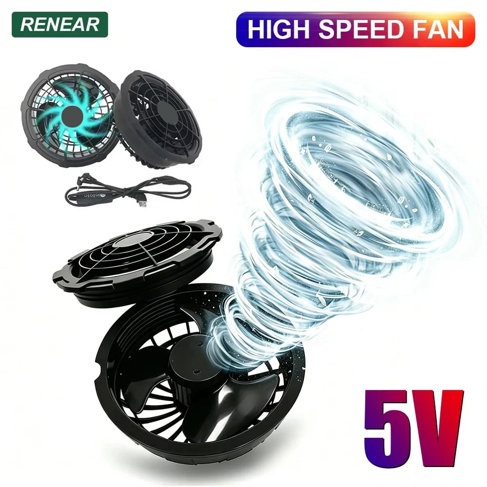 1 or 2 Pairs 5V Cooling Fan 3 Gear Adjustment For Special Summer Outdoor Air-Conditioned Vests High Speed Conditioning Cool Fan