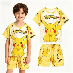 Animal Cartoon Boys Summer Pikachu Pajamas Sets Kids Summer Tops + Shorts Cartoon Sleepwear Pyjamas Toddler Kids Clothes Suits