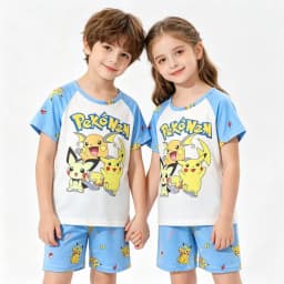 Animal Cartoon Boys Summer Pikachu Pajamas Sets Kids Summer Tops + Shorts Cartoon Sleepwear Pyjamas Toddler Kids Clothes Suits