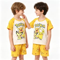 Animal Cartoon Boys Summer Pikachu Pajamas Sets Kids Summer Tops + Shorts Cartoon Sleepwear Pyjamas Toddler Kids Clothes Suits