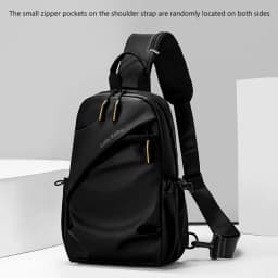 Men's Minimalist Chest Bag PU Film Waterproof Shoulder Bag New Fashionable and Casual Travel Portable Commuting Crossbody Bag