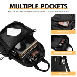 Men's Minimalist Chest Bag PU Film Waterproof Shoulder Bag New Fashionable and Casual Travel Portable Commuting Crossbody Bag