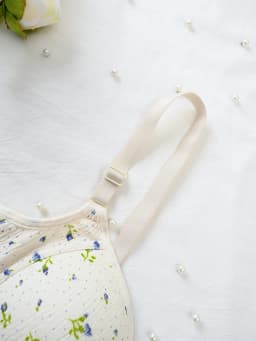 4 pcs girls' bras, training bras, small floral print underwear, non-removable chest pads, with adjustable straps, sport