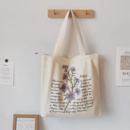 Minimalist Floral Botanical Canvas Tote Bag, Stylish & Spacious Reusable Bag, Great for Errands, Travel & Casual Outings Lovers