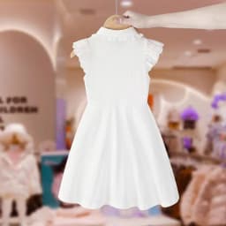 Sleeveless White Girls Dress 2026 Fashion Summer Kids White Party Dresses Birthday Gift Costume Gown Children Dress 6 8 10 12 14