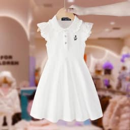 Sleeveless White Girls Dress 2026 Fashion Summer Kids White Party Dresses Birthday Gift Costume Gown Children Dress 6 8 10 12 14