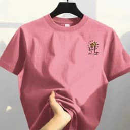 New summer 2026 fashion trend retro printed T-shirt loose and casual short-sleeved cotton sport top for men and women