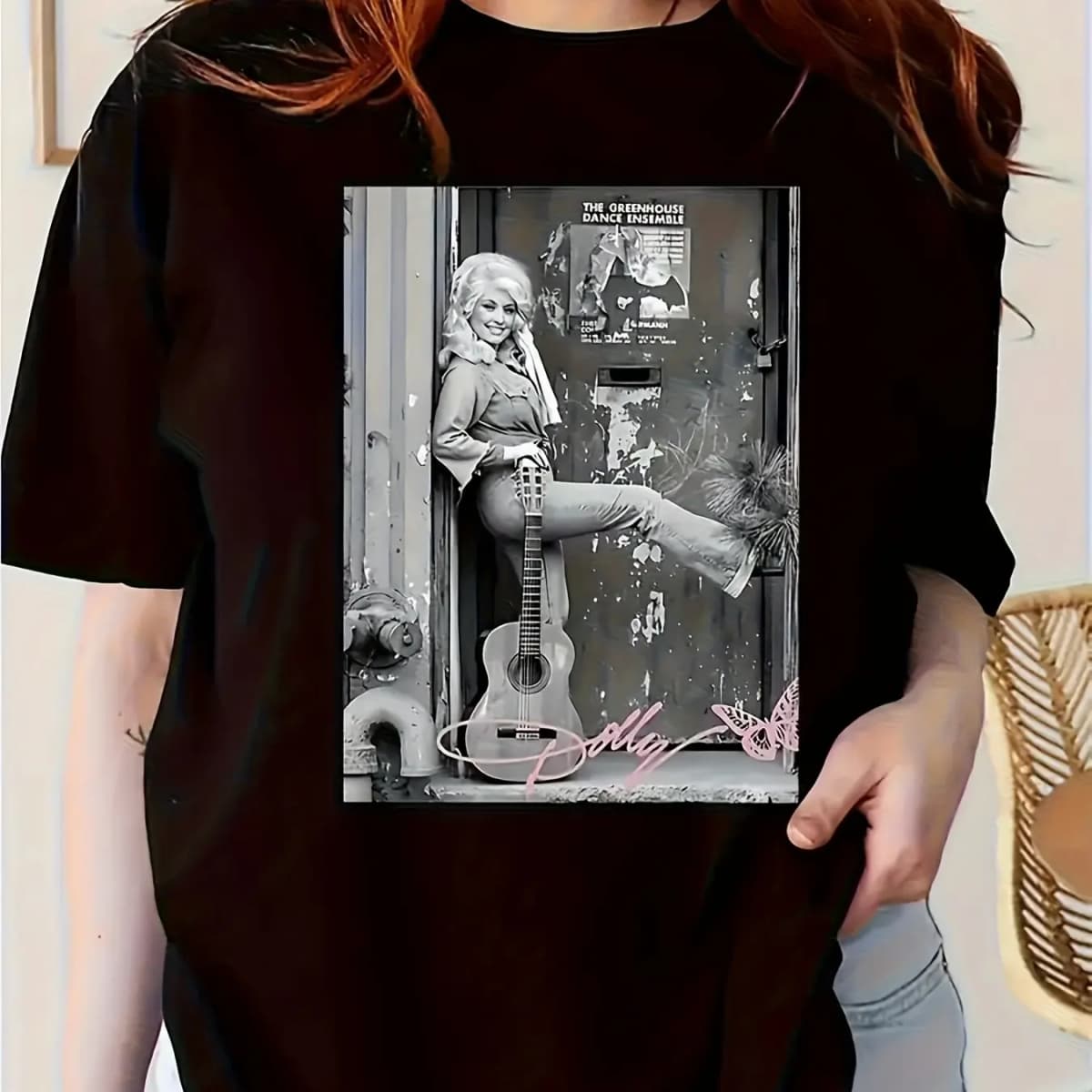 Retro Dolly Parton Country Music Queen T-Shirt for Men and Women - Iconic Portrait Name  Loose Short Sleeve Crew Casual Shirt
