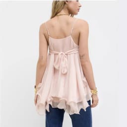 Women Chiffon Camisole Top Spaghetti Strap V Neck Ruffled Flowy Sleeveless Elegant Casual Layered Hem Tank Tops for Daily Party