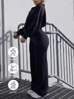 Ladies Casual Straight Leg Wide Leg Trousers Skin Friendly Polyester Pants Suitable Commute Travel Fitness Running Outer Wear