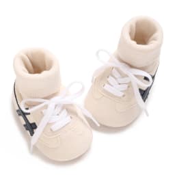 0-18M Baby Sock-Style Sneakers, Striped Decor, Soft Sole First Walker Casual Shoes