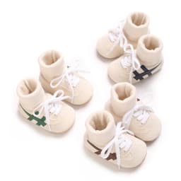 0-18M Baby Sock-Style Sneakers, Striped Decor, Soft Sole First Walker Casual Shoes