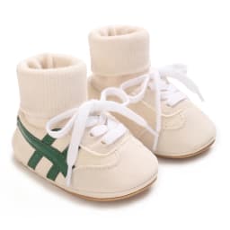 0-18M Baby Sock-Style Sneakers, Striped Decor, Soft Sole First Walker Casual Shoes