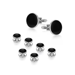 Solid Men's Cufflinks Studs Set For Tuxedo Minimalist Navy Blue Man Shirt Cufflinks For Mens Father Husband Guests Gifts For Wed