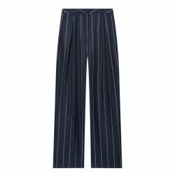 Women Blue Stripe Cropped Blazer Pant Sets Women Stand Neck Short Sleeve Jacket Straight Pants Summer Fashion Lady Suit