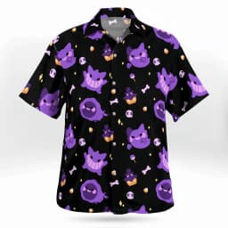 Summer 2026 New Pok É Mon Button Up Hawaiian Men's and Women's Casual Quick Drying Beach T-shirt Short Sleeved Shirt Kids