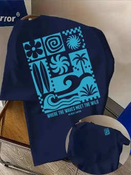 Tropical Beach Themed Graphic Tee for Men Breathable 100% Cotton Perfect for Summer Streetwear and Vacation Vibe