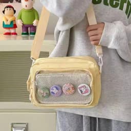 New Cute Mini Ita Shoulder Bag Sweet Girls Transparent Comic Bag Phone Small Crossbody Bag DIY Display Doll Badge Handbag Purses