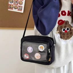 New Cute Mini Ita Shoulder Bag Sweet Girls Transparent Comic Bag Phone Small Crossbody Bag DIY Display Doll Badge Handbag Purses