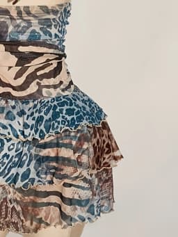 plus Size Mini Dress Fashionable Mesh Print Leopard Pattern Backless Beach Holiday Short Skirt Women's Summer Clothing