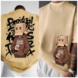 American Summer Men's Cartoon Character Letter Graffiti Print Comfortable Breathable Round Neck T-shirt Outdoor Street Kids Top
