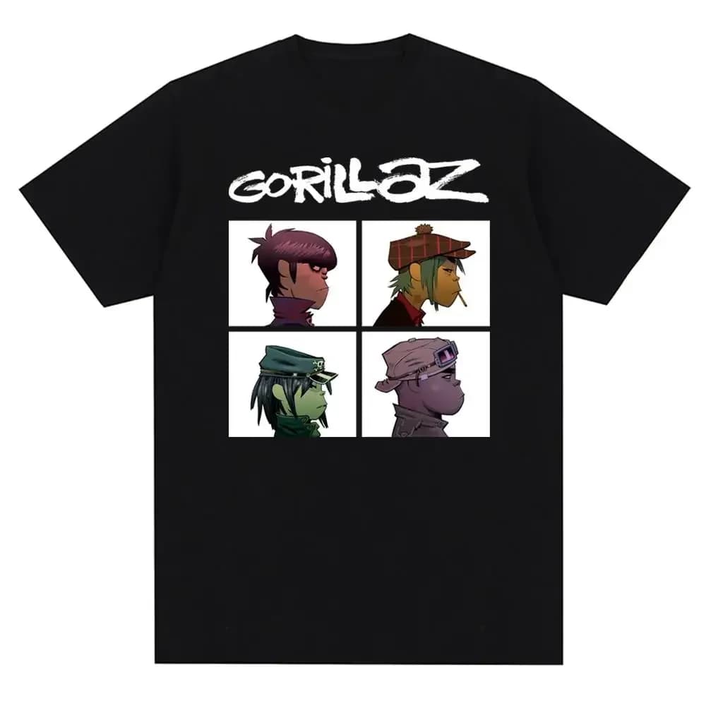 2026 New Music Band Gorillazs Punk Rock Print T Shirt 90s Casual Fashion Short Sleeve Plus Size T Shirt Unisex