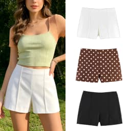 Woman Vintage Polka Dot Shorts High Waist 2026 Summer New A Line Wide Leg Casual White Hot Pants Loose Fit Shorts for Female