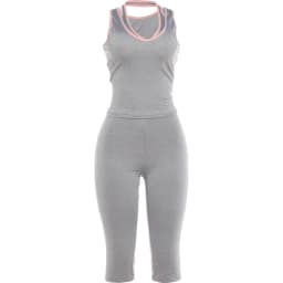 Weird Puss Casual Tracksuit 2 Piece Set Woman Color Blocking Fake 2 Piece Halter Low-Neck Tank Tops+Crop Pants Sporty Style Suit