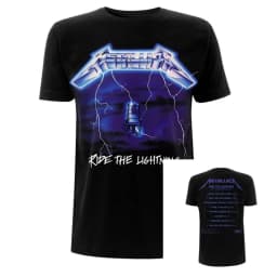 Metallica Ride The Lightning Tracks Band T-Shirt 100% Cotton Graphic Tee Men Women Summer Streetwear Top