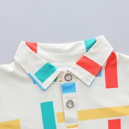 Summer Infant Toddler 4-Color Striped Full-Print Polo Shirt And Shorts Set with Lapels - Baby Boys Clothing Set
