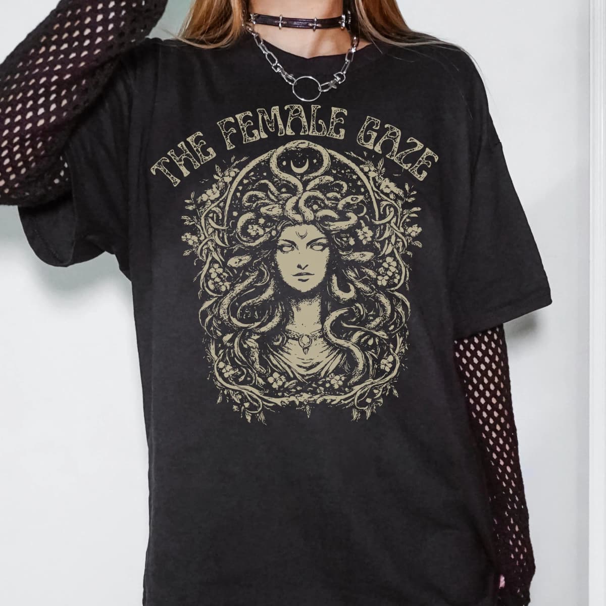 Feminist Medusa Female Gaze T-Shirt Womens Empowerment Tee Greek Mythology Patriarchy Rebellious Gift