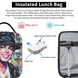 Singer Michael Jacksons MJ 2026 Insulated Lunch Tote Bag For School Food Container Reusable Cooler Thermal Lunch Box