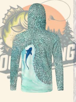 2026 Summer New Style Men's Long-Sleeved Shirt with 3D Small Fish Pattern Print - Sporty Comfortable Soft and Breathable