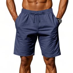 Plus Size Summer Mens Linen Solid Color Short Lightweight Gym Pants Cotton Beach Shorts Men Fitness Sport Large Breathable Short