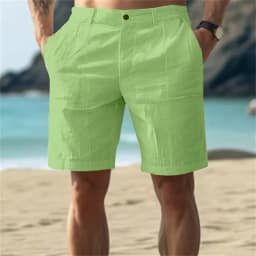 Plus Size Summer Mens Linen Solid Color Short Lightweight Gym Pants Cotton Beach Shorts Men Fitness Sport Large Breathable Short