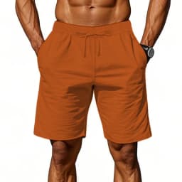 Plus Size Summer Mens Linen Solid Color Short Lightweight Gym Pants Cotton Beach Shorts Men Fitness Sport Large Breathable Short