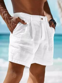 Plus Size Summer Mens Linen Solid Color Short Lightweight Gym Pants Cotton Beach Shorts Men Fitness Sport Large Breathable Short